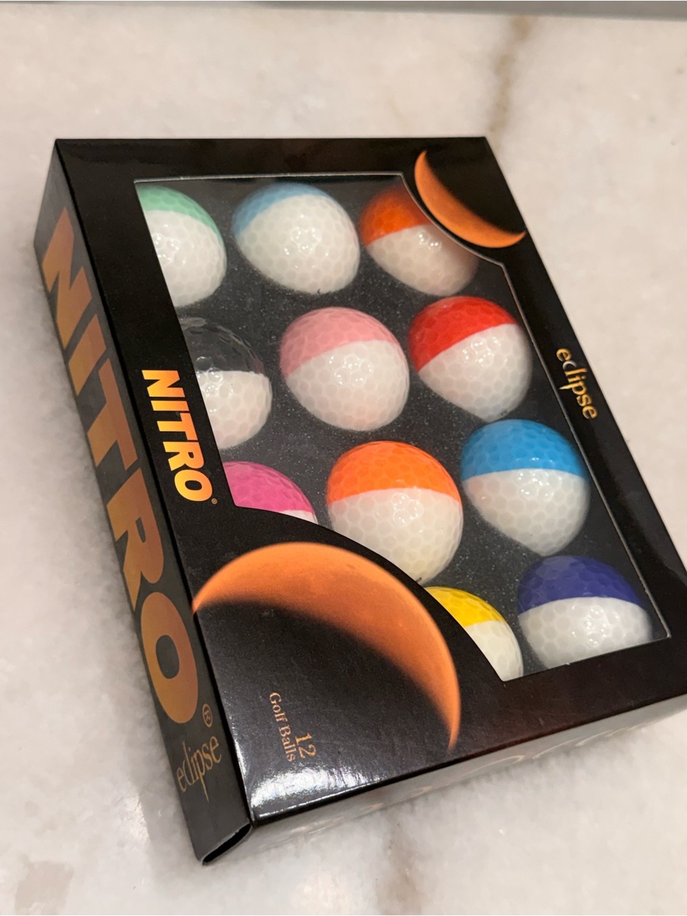 Nitro Eclipse Golf Balls - Neon Multicolor 12 pc